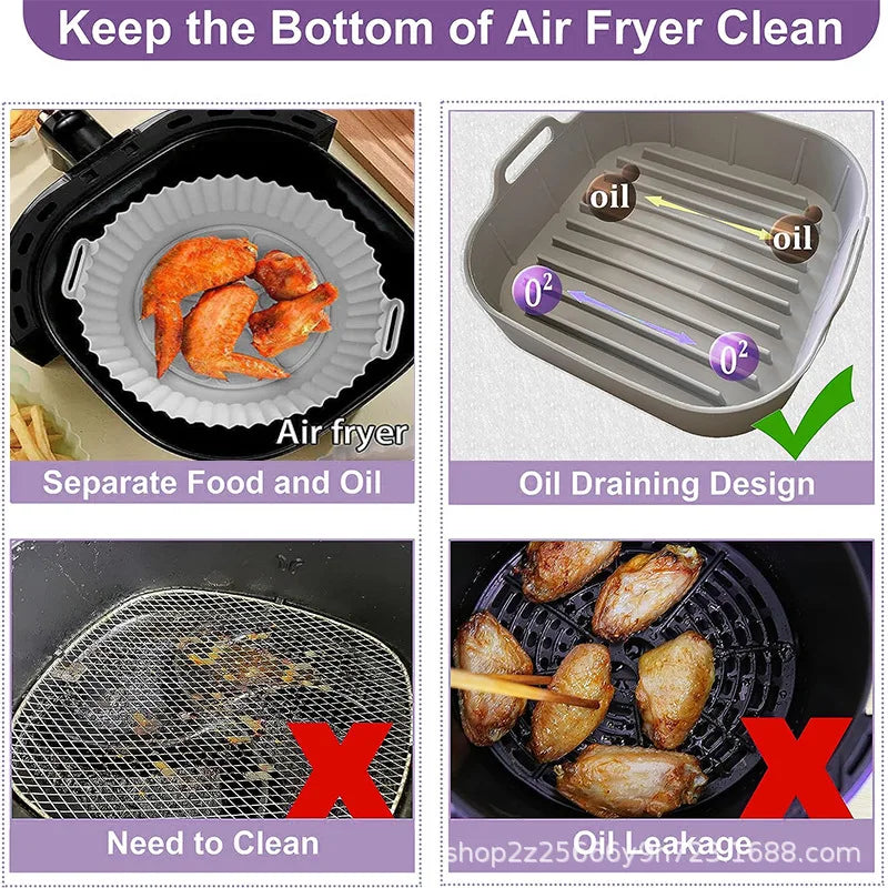 Silicone air fryer liner multiple colors