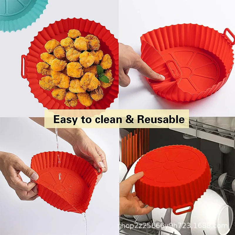 Silicone Air Fryer Liner Set – Non-Stick, Reusable & Easy to Clean